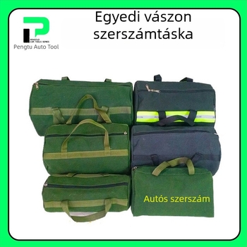 Vastag vászon szerszámtáska elektroműszerész számára, nagy, többfunkciós, kopásálló