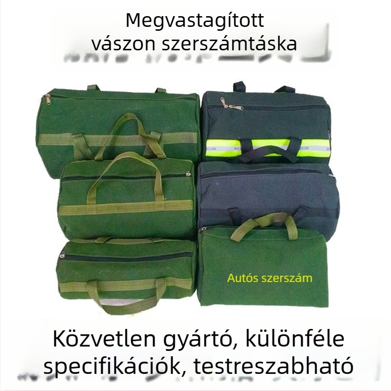 Vastag vászon szerszámtáska elektroműszerész számára, nagy, többfunkciós, kopásálló