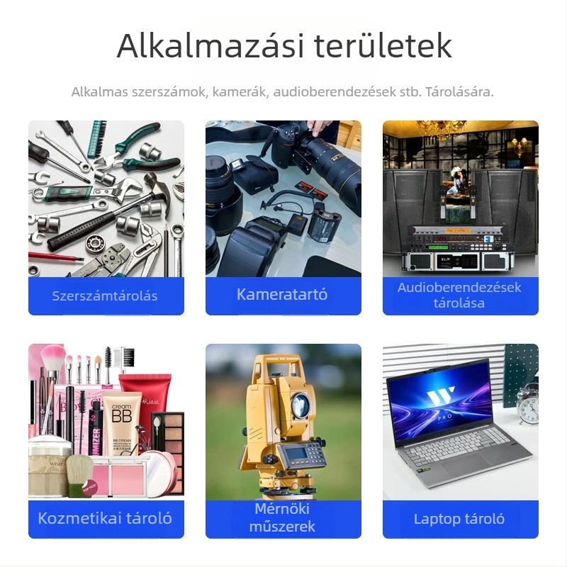 Hordozható alumínium eszköztáska precíziós műszerekhez és berendezésekhez, multifunkciós szerszámtároló doboz elektroműszerészek és autójavítók számára