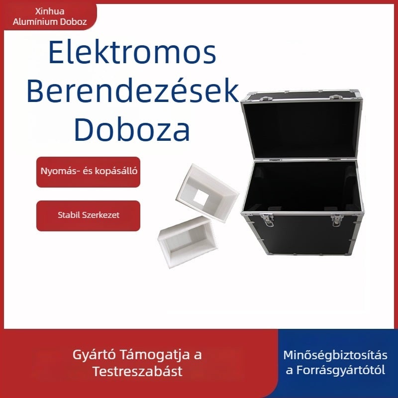 Hordozható alumíniumötvözetes szerszámtartó doboz záras, laboratóriumi felszereléshez, multifunkcionális