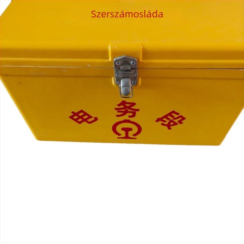 Vasúti villanyszerelő szerszámtartó, fémdoboz jelzőberendezésekhez