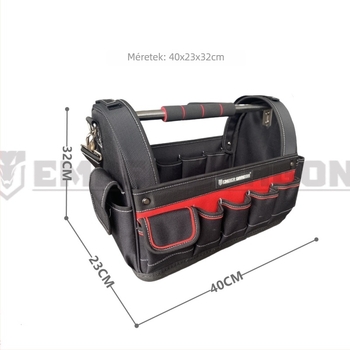 Jinlong 16 hüvelykes multifunkcionális szerszámtáska acélcső fogantyúval, villanyszerelő táska vállon vagy crossbody