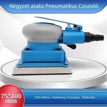 75x100 négyzetes pneumatikus csiszoló- és polírozógép felületfiniseléshez, narancs héj textúra, autóipari alkatrészekhez és bútorokhoz.
