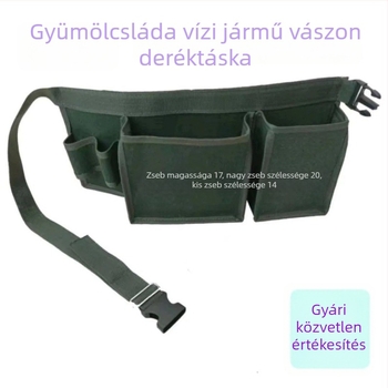 Vászon szerszámtáska övre, masszív, nagy kapacitású, többfunkciós övtáska faipari és szerelési munkákhoz.