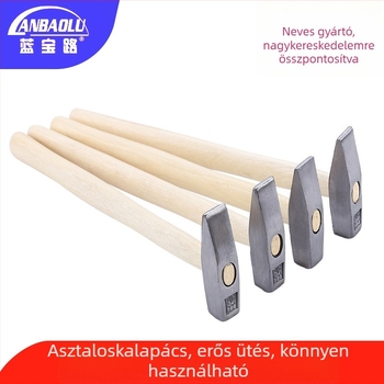 Lanbao Road 45# acél szerelő kalapács, lapos fejű, 200 g, fa nyél