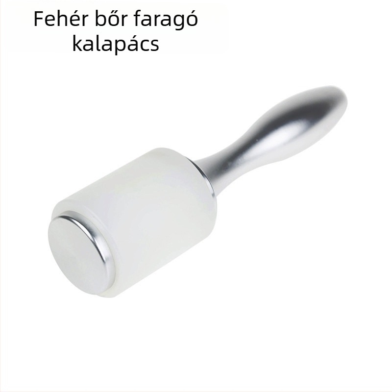 Bőrfaragó kalapács nylon fejjel és alumínium nyéllel, kerek fejű, 18,5 cm