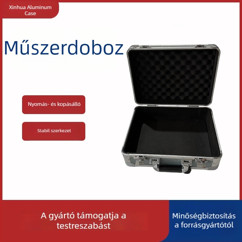 Hordozható műszeres doboz alumíniumötvözetből, fémdoboz szerszámokhoz