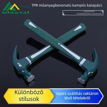 Mingtai karmokkal kalapács, 0,5 kg, műanyag nyéllel, teljes műanyag bevonattal, a szegek kihúzásához