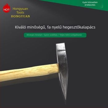 Vasúti vizsgálati kalapács fejével és fa nyéllel, hegesztési kalapács 300 g / 500 g