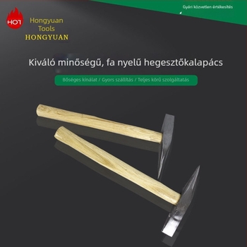 Vasúti vizsgálati kalapács fejével és fa nyéllel, hegesztési kalapács 300 g / 500 g