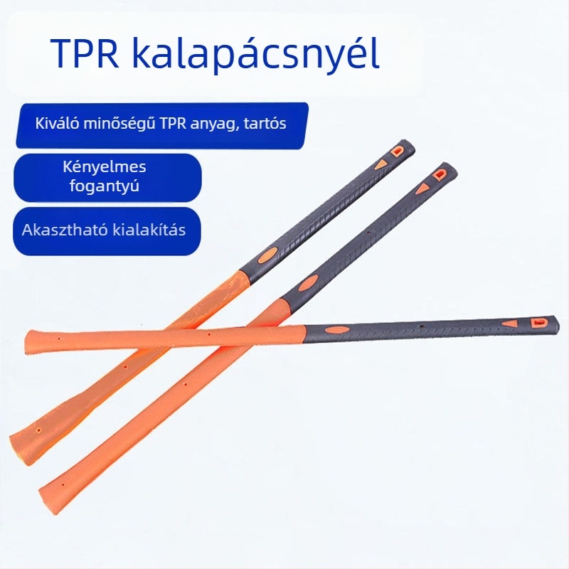 Szálas műanyagból készült kalapácsnyél, antivibrációs PVC-markolattal