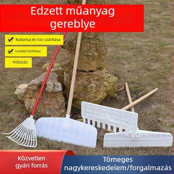 Műanyag 7-fogú mezőgazdasági gereblye: fűhöz, gabonaszárításhoz és levelekhez