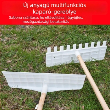 Műanyag 7-fogú mezőgazdasági gereblye: fűhöz, gabonaszárításhoz és levelekhez