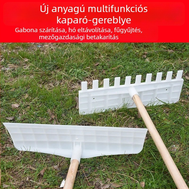 Műanyag 7-fogú mezőgazdasági gereblye: fűhöz, gabonaszárításhoz és levelekhez