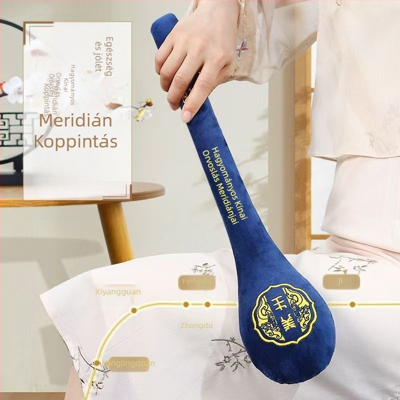 Meridián tapping masszírozó hát- és vállrészre, tapping tábla és ín- és izomrúd (Hagyományos kínai orvoslás)