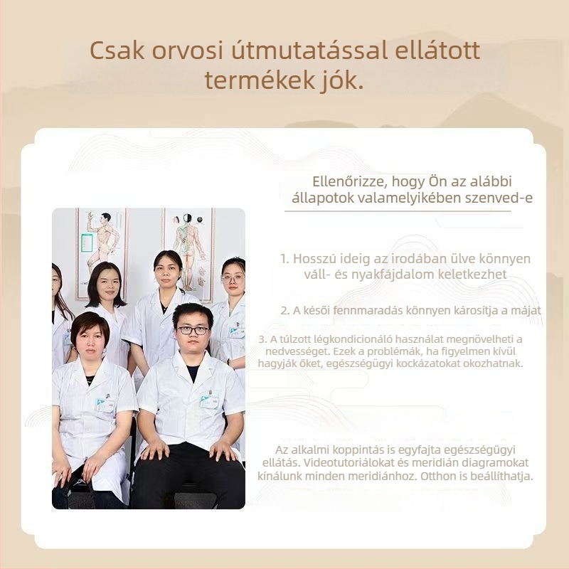 Meridián tapping masszírozó hát- és vállrészre, tapping tábla és ín- és izomrúd (Hagyományos kínai orvoslás)