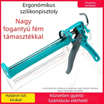 Nagy teherbírású tömítőpisztoly szilikon és szerkezeti ragasztókhoz, munkaerő-megtakarítás, csepegés elleni, automatikus leállás