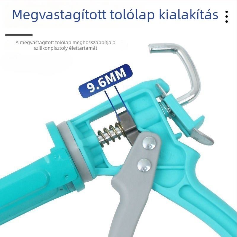 Nagy teherbírású tömítőpisztoly szilikon és szerkezeti ragasztókhoz, munkaerő-megtakarítás, csepegés elleni, automatikus leállás