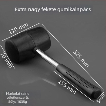 Gumi fejű kalapács acélcső nyéllel, otthoni használatra
