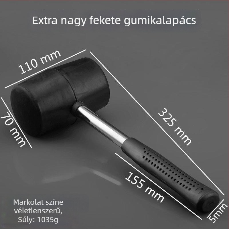 Gumi fejű kalapács acélcső nyéllel, otthoni használatra