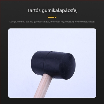 Gumi kalapács csempe felrakásához, többfunkciós igazító kalapács, fa nyél, 300 g