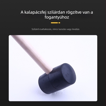 Gumi kalapács csempe felrakásához, többfunkciós igazító kalapács, fa nyél, 300 g