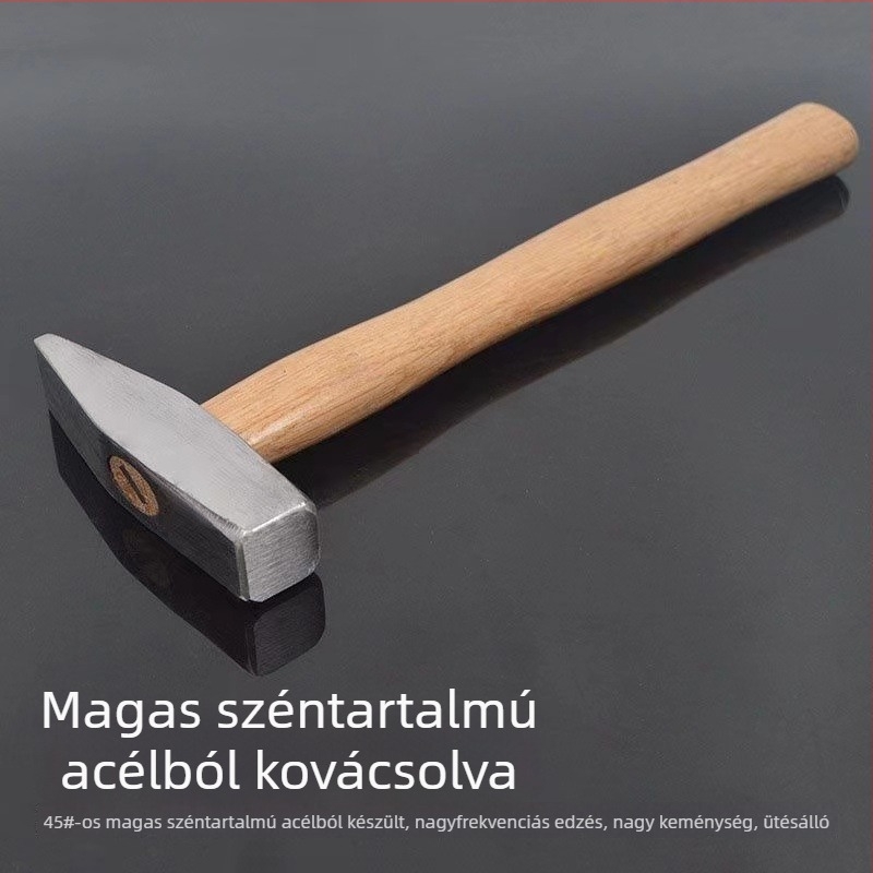 Fa nyelű szerelőkalapács, lapos fej — többfunkciós kalapács építéshez és elektromos szereléshez