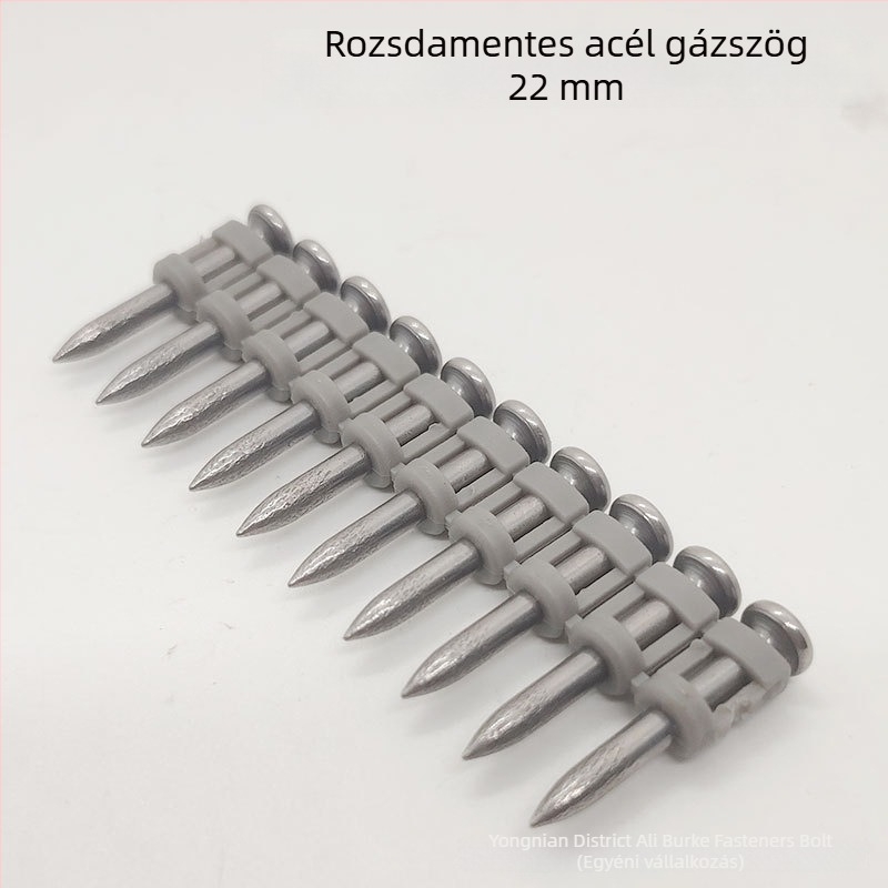 Gáztüzelésű szegező rozsdamentes acélszegekkel faipari felhasználásra