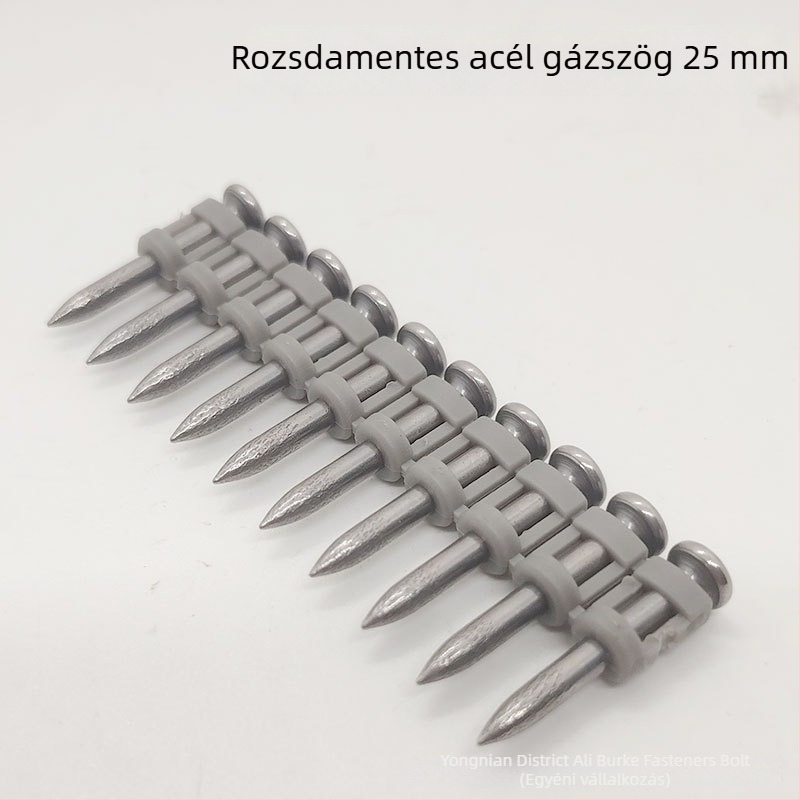 Gáztüzelésű szegező rozsdamentes acélszegekkel faipari felhasználásra