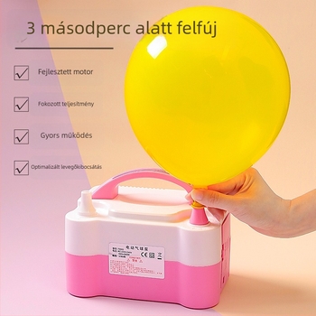 Elektromos lufi-fújó pumpa, hordozható automata lufi pumpa kettős fúvófejjel