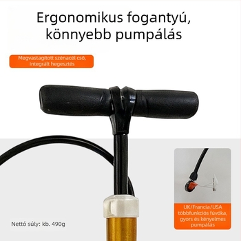 Magasnyomású kerékpárpumpa, inflátor elektromos járművek és autók számára, kézi pumpa otthoni használatra