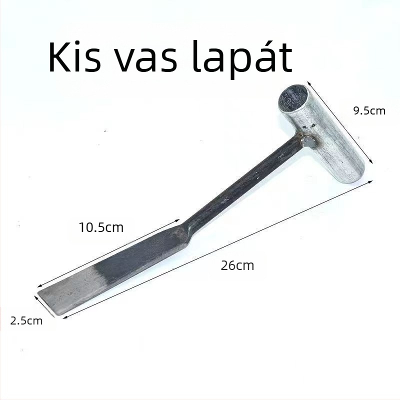 Kis vasból készült ásó háztartási kertészkedéshez — virágok és zöldségek ültetésére, gyomlálásra, talaj ásására, kültéri használatra, fokhagyma ásó.