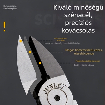 Krom-vanádium acél huzalvágó és villanyszerelő fogó, 5in/6in, diagonális vágás, ferde szájú, ipari minőség