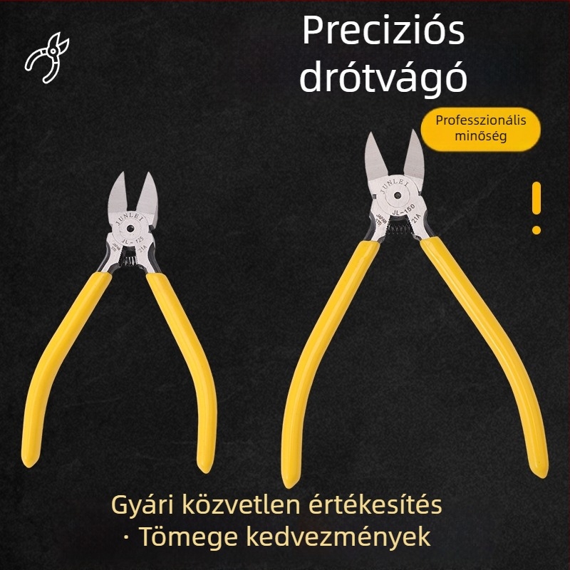 Krom-vanádium acél huzalvágó és villanyszerelő fogó, 5in/6in, diagonális vágás, ferde szájú, ipari minőség