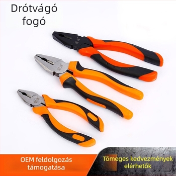 Ipari méretű drótvágó fogók béka alakú nyéllel, 6–8 hüvelyk, lapos szájú, többfunkciós