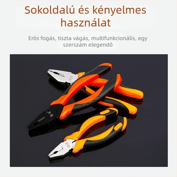 Ipari méretű drótvágó fogók béka alakú nyéllel, 6–8 hüvelyk, lapos szájú, többfunkciós