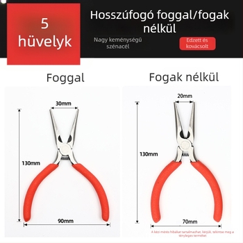 Mini fogak nélküli csipesz, 5 hegye, kézzel készített, multifunkcionális, lapos és kerek orrú ékszer-gyöngyökhöz