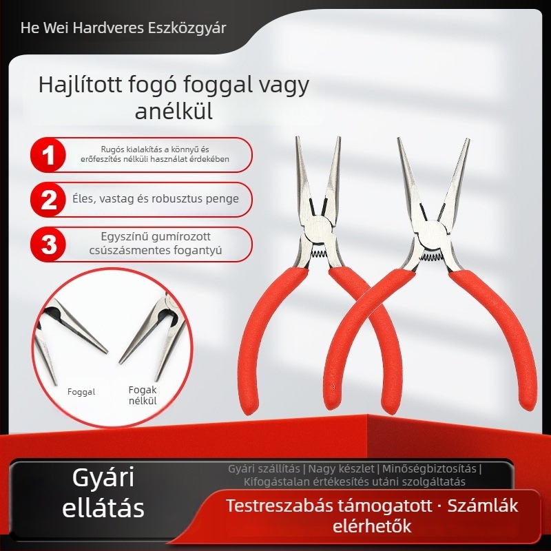 Mini fogak nélküli csipesz, 5 hegye, kézzel készített, multifunkcionális, lapos és kerek orrú ékszer-gyöngyökhöz