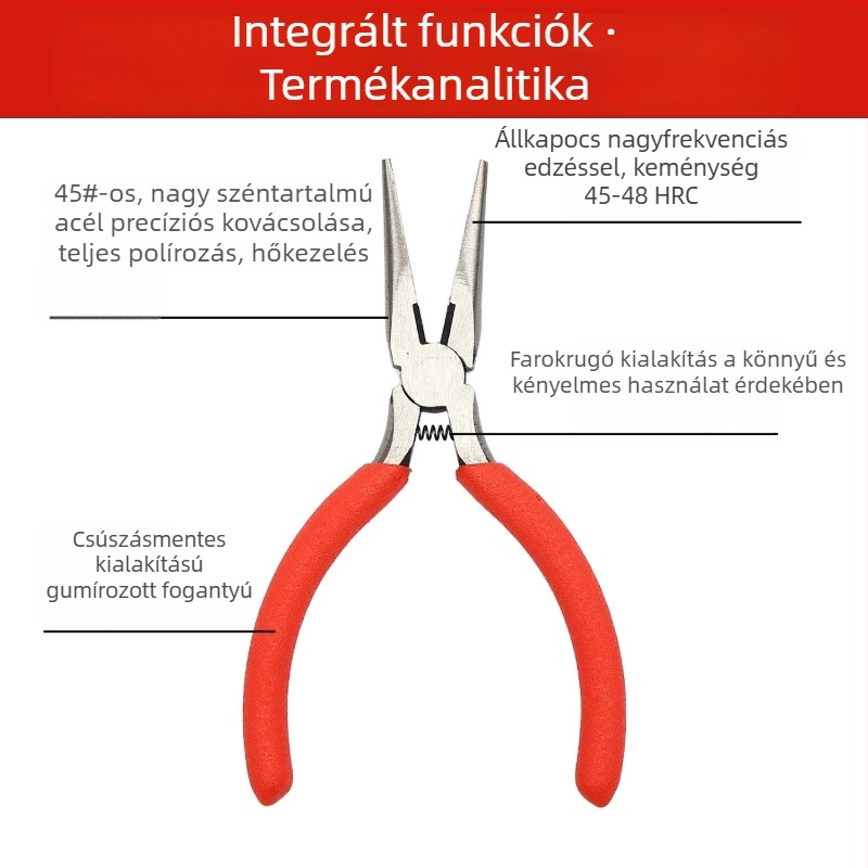 Mini fogak nélküli csipesz, 5 hegye, kézzel készített, multifunkcionális, lapos és kerek orrú ékszer-gyöngyökhöz
