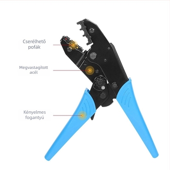 Elő-izolált termináls krimpelő fogók 0,5–6 mm²-es vezetékekhez