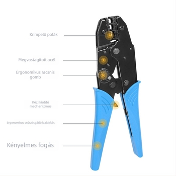 Elő-izolált termináls krimpelő fogók 0,5–6 mm²-es vezetékekhez