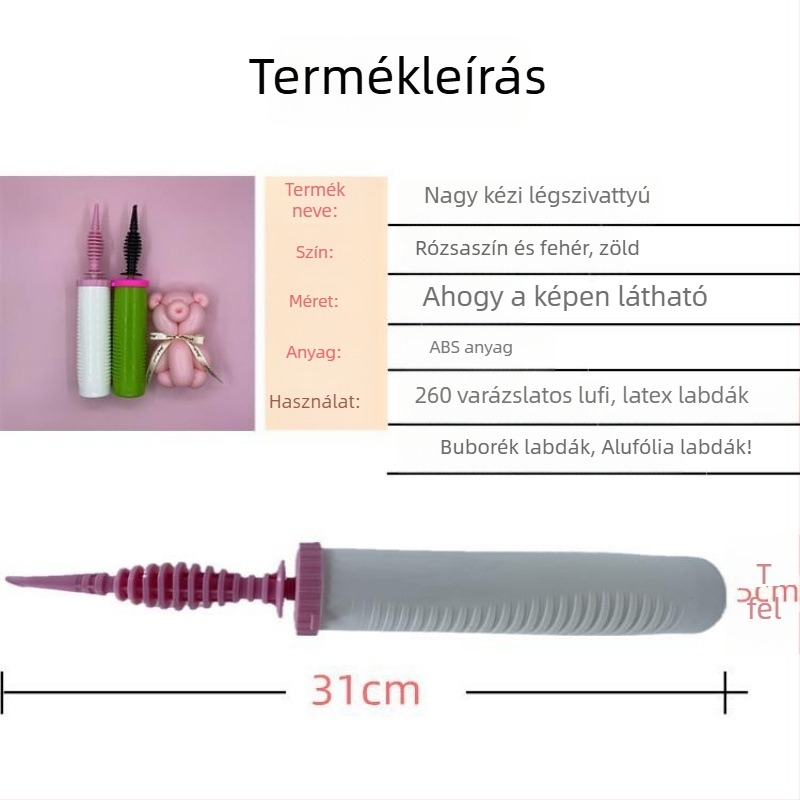Kézi ballonfújó hosszú csővel – nagy kétirányú pumpa