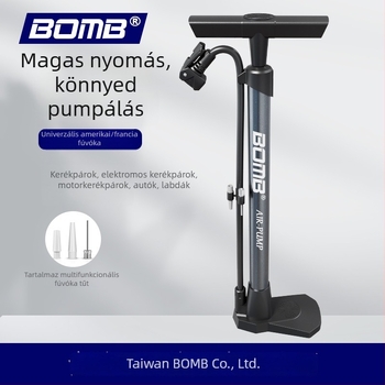 Bomb hordozható kerékpárpumpa MTB-hez, manométerrel, 160 PSI