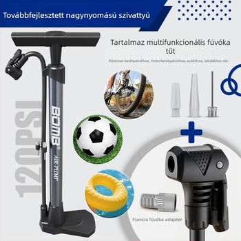 Bomb hordozható kerékpárpumpa MTB-hez, manométerrel, 160 PSI