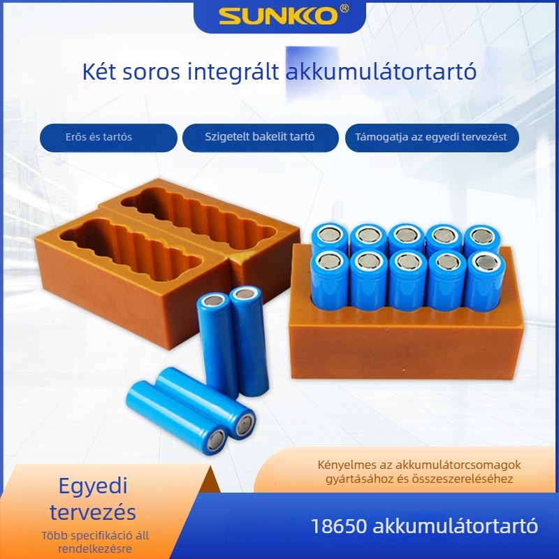 18650/26650/32650 akkumulátor csipesz, kétsoros integrált rögzítő tartó Li-ion akkumulátorokhoz