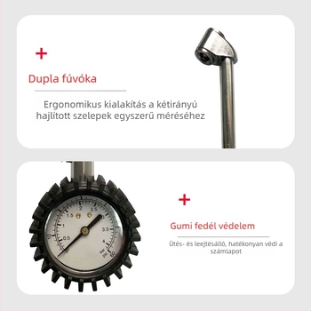 Magas pontosságú hosszú csövű mechanikus guminyomásmérő légkieresztő funkcióval