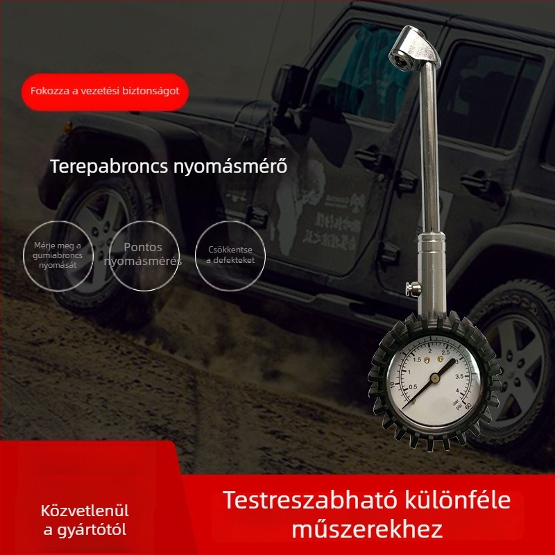 Magas pontosságú hosszú csövű mechanikus guminyomásmérő légkieresztő funkcióval