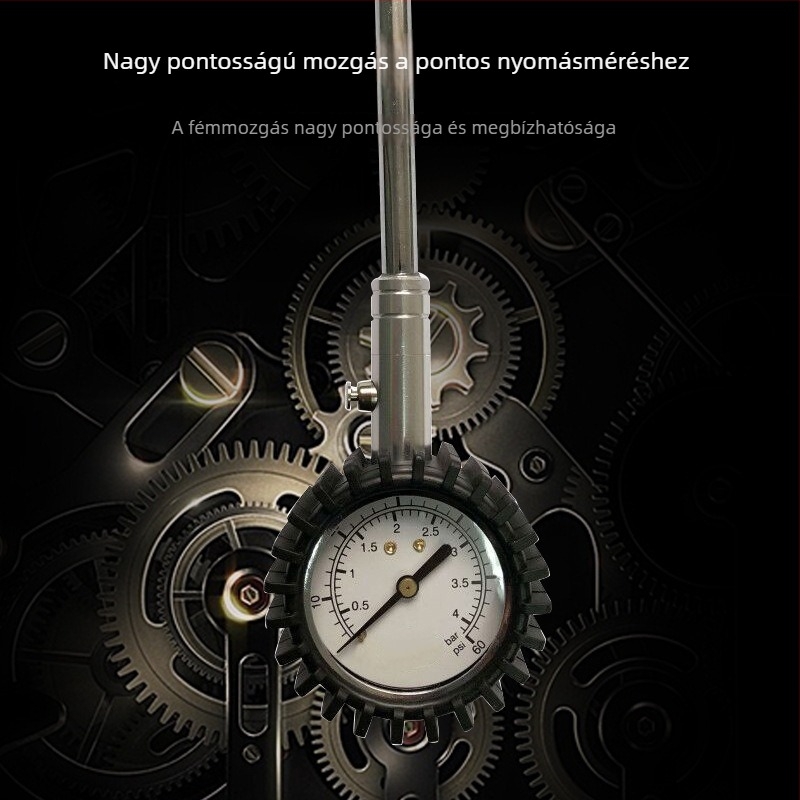 Magas pontosságú hosszú csövű mechanikus guminyomásmérő légkieresztő funkcióval