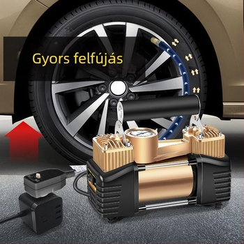 220V-os kéthengeren működő elektromos levegőpumpa otthoni és autós használatra, magas nyomású gumiabroncs inflator