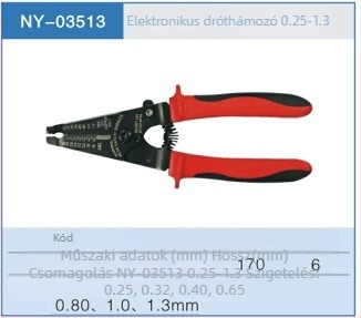 Kábelcsupaszító fogó, 0.25–1.3 mm és 0.8–2.6 mm